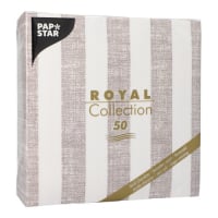 50 Servietten &quot;ROYAL Collection&quot; 1/4-Falz 40 cm x 40 cm mocca &quot;Lines&quot;