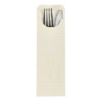 Papstar 100 Bestecktaschen 23,5 cm x 7,3 cm creme inklusive farbiger Bistro Serviette