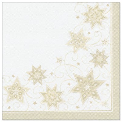 20 Servietten &quot;ROYAL Collection&quot; 1/4-Falz 40 cm x 40 cm champagner &quot;Just Stars&quot;