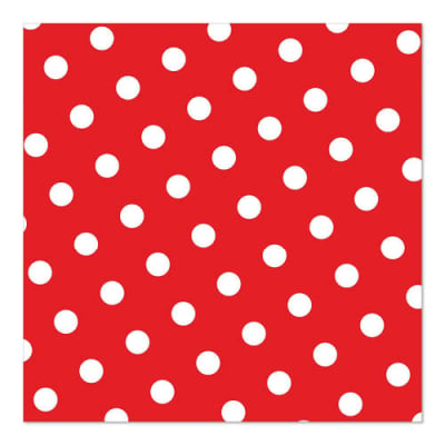 30 Servietten, 3-lagig 1/4-Falz 33 cm x 33 cm rot &quot;Dots&quot;