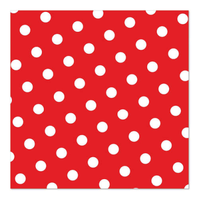 Papstar 30 Servietten, 3-lagig 1/4-Falz 33 cm x 33 cm rot &quot;Dots&quot;