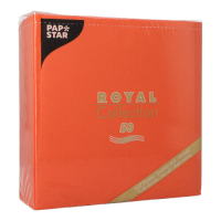 Papstar 50 Servietten &quot;ROYAL Collection&quot; 1/4-Falz 40 cm x 40 cm nektarine