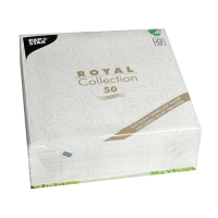 50 Servietten &quot;ROYAL Collection&quot; 1/4-Falz 40 cm x 40 cm weiss &quot;Casali&quot;