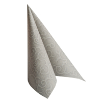 Papstar 50 Servietten &quot;ROYAL Collection&quot; 1/4-Falz 40 cm x 40 cm grau &quot;Casali&quot;