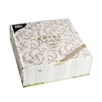 Papstar 50 Servietten &quot;ROYAL Collection&quot; 1/4-Falz 40 cm x 40 cm braun &quot;Damascato&quot;