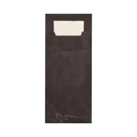 520 Bestecktaschen 20 cm x 8,5 cm schwarz inkl. wei&szlig;er Serviette 33 x 33 cm 2-lag.