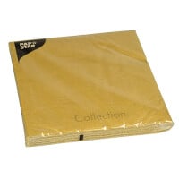 Papstar 20 Servietten, 3-lagig 1/4-Falz 40 cm x 40 cm gold