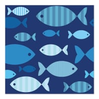 20 Servietten, 3-lagig 1/4-Falz 33 cm x 33 cm &quot;Blue...