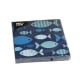 20 Servietten, 3-lagig 1/4-Falz 33 cm x 33 cm &quot;Blue Fish&quot;