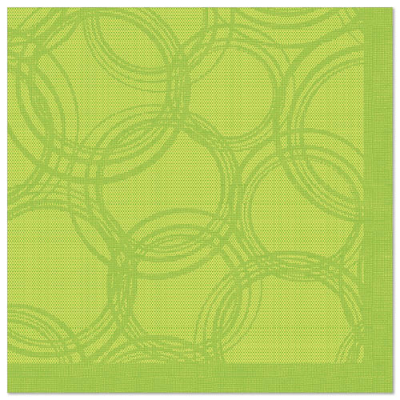 50 Servietten &quot;ROYAL Collection&quot; 1/4-Falz 40 cm x 40 cm limonengr&uuml;n &quot;Bubbles&quot;