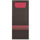 520 Bestecktaschen 20 cm x 8,5 cm schwarz/bordeaux &quot;Stripes&quot; inkl. farbiger Serviette 33 x 33 cm 2-lag.