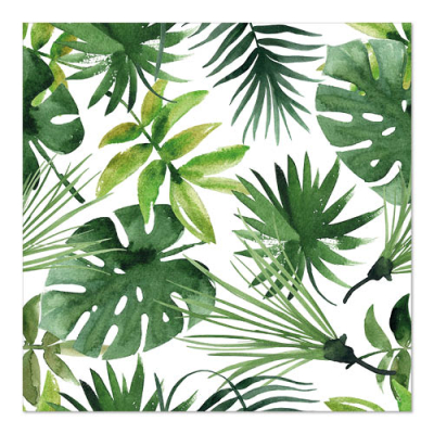 Papstar 20 Servietten, 3-lagig 1/4-Falz 33 cm x 33 cm &quot;Monstera&quot;