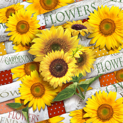 Papstar 20 Servietten, 3-lagig 1/4-Falz 33 cm x 33 cm &quot;Sunflower Field&quot;