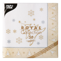 Papstar 50 Servietten &quot;ROYAL Collection&quot; 1/4-Falz 40 cm x 40 cm gold &quot;X-Mas Elegance&quot;