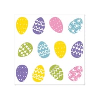 Papstar 50 Servietten, 3-lagig 1/4-Falz 25 cm x 25 cm &quot;Coloured Eggs&quot;