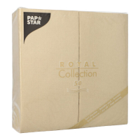 Papstar 50 Servietten &quot;ROYAL Collection&quot; 1/8-Falz 40 cm x 40 cm sand