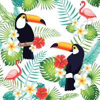 20 Servietten, 3-lagig 1/4-Falz 40 cm x 40 cm &quot;Toucan&quot;