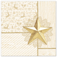 Papstar 50 Servietten &quot;ROYAL Collection&quot; 1/4-Falz 40 cm x 40 cm champagner &quot;Rising Star&quot;