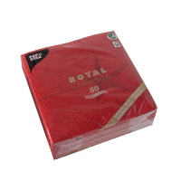 Papstar 50 Servietten &quot;ROYAL Collection&quot; 1/4-Falz 40 cm x 40 cm rot &quot;Rising Star&quot;