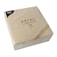 Papstar 50 Servietten &quot;ROYAL Collection&quot; 1/4-Falz 40 cm x 40 cm sand &quot;Leaves&quot;