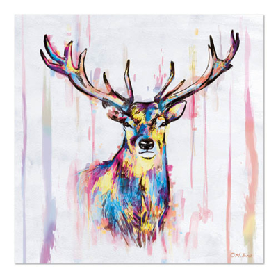 20 Servietten, 3-lagig 1/4-Falz 33 cm x 33 cm &quot;Colourful Deer&quot;