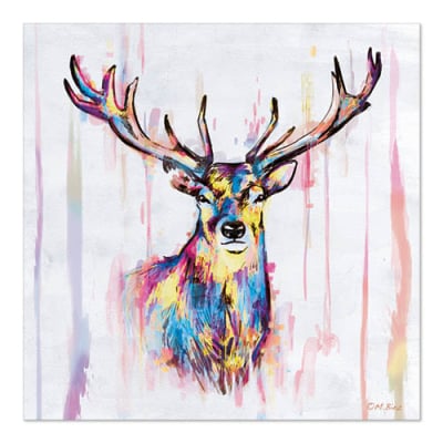 Papstar 20 Servietten, 3-lagig 1/4-Falz 33 cm x 33 cm &quot;Colourful Deer&quot;