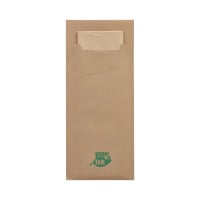 520 Bestecktaschen 20 cm x 8,5 cm braun &quot;100% Fair&quot; inkl. naturfarbener Recycling-Serviette 33 x 33 cm 2-lag.