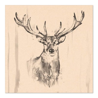 Papstar 20 Servietten, 3-lagig 1/4-Falz 33 cm x 33 cm natur &quot;Deer&quot; aus recyceltem Papier