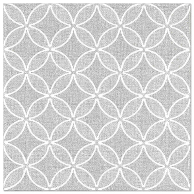 50 Servietten &quot;ROYAL Collection&quot; 1/4-Falz 40 cm x 40 cm grau &quot;Circle Flowers&quot;