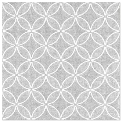 Papstar 50 Servietten &quot;ROYAL Collection&quot; 1/4-Falz 40 cm x 40 cm grau &quot;Circle Flowers&quot;