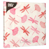 Papstar 20 Servietten, 3-lagig 1/4-Falz 40 cm x 40 cm rose &quot;Ginko&quot;