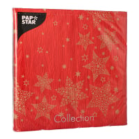 Papstar 20 Servietten, 3-lagig 1/4-Falz 40 cm x 40 cm rot...