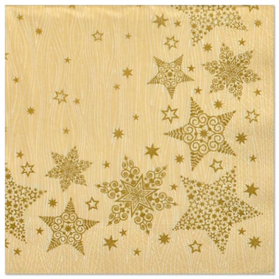 20 Servietten, 3-lagig 1/4-Falz 40 cm x 40 cm creme &quot;Christmas Shine&quot;