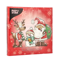 20 Servietten, 3-lagig 1/4-Falz 33 cm x 33 cm &quot;Santa`s Companions&quot;