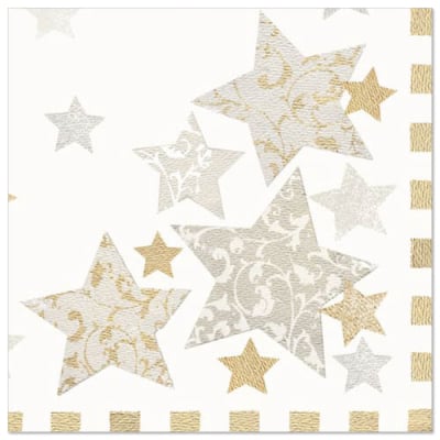 Papstar 50 Servietten, 3-lagig 1/4-Falz 40 cm x 40 cm &quot;Stardust&quot;