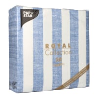 Papstar 50 Servietten &quot;ROYAL Collection&quot; 1/4-Falz 40 cm x 40 cm blau &quot;Lines&quot;