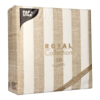 50 Servietten &quot;ROYAL Collection&quot; 1/4-Falz 40 cm x 40 cm sand &quot;Lines&quot;