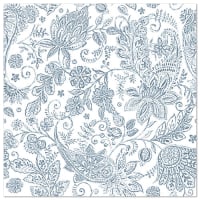 Papstar 50 Servietten &quot;ROYAL Collection&quot; 1/4-Falz 40 cm x 40 cm blau &quot;Paisley&quot;