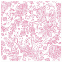 Papstar 50 Servietten &quot;ROYAL Collection&quot; 1/4-Falz 40 cm x 40 cm fuchsia &quot;Paisley&quot;