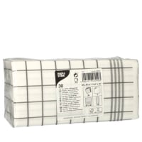 30 Servietten, 2-lagig &quot;PUNTO&quot; 1/8-Falz 39 cm x 40 cm grau &quot;Kitchen Towel&quot; mikrogepr&auml;gt