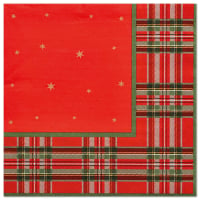 20 Servietten, 3-lagig 1/4-Falz 40 cm x 40 cm &quot;Tartan&quot;