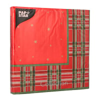 Papstar 20 Servietten, 3-lagig 1/4-Falz 40 cm x 40 cm &quot;Tartan&quot;