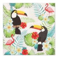 20 Servietten, 3-lagig 1/4-Falz 33 cm x 33 cm &quot;Toucans&quot;