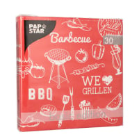 30 Servietten, 3-lagig 1/4-Falz 33 cm x 33 cm &quot;BBQ Love&quot;