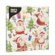 Papstar 20 Servietten, 3-lagig 1/4-Falz 33 cm x 33 cm &quot;Happy Santa&quot;