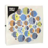 Papstar 20 Servietten, 3-lagig 1/4-Falz 33 cm x 33 cm &quot;Nemo&quot;