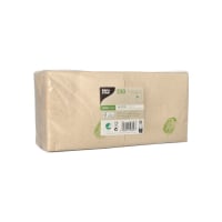 250 Servietten, 2-lagig 1/4-Falz 24 cm x 24 cm natur ungebleicht