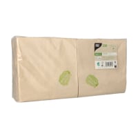 250 Servietten, 2-lagig 1/4-Falz 33 cm x 33 cm natur...