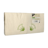 Papstar 250 Servietten, 2-lagig 1/4-Falz 33 cm x 33 cm natur mit Grasanteil