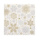 Papstar 20 Servietten, 3-lagig 1/4-Falz 33 cm x 33 cm silber/gold &quot;Flocons&quot;